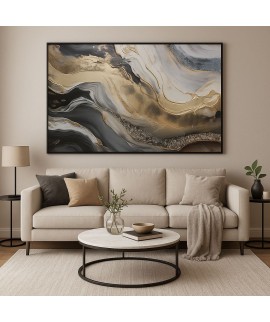 Quadro Decorativo Abstrato Gold